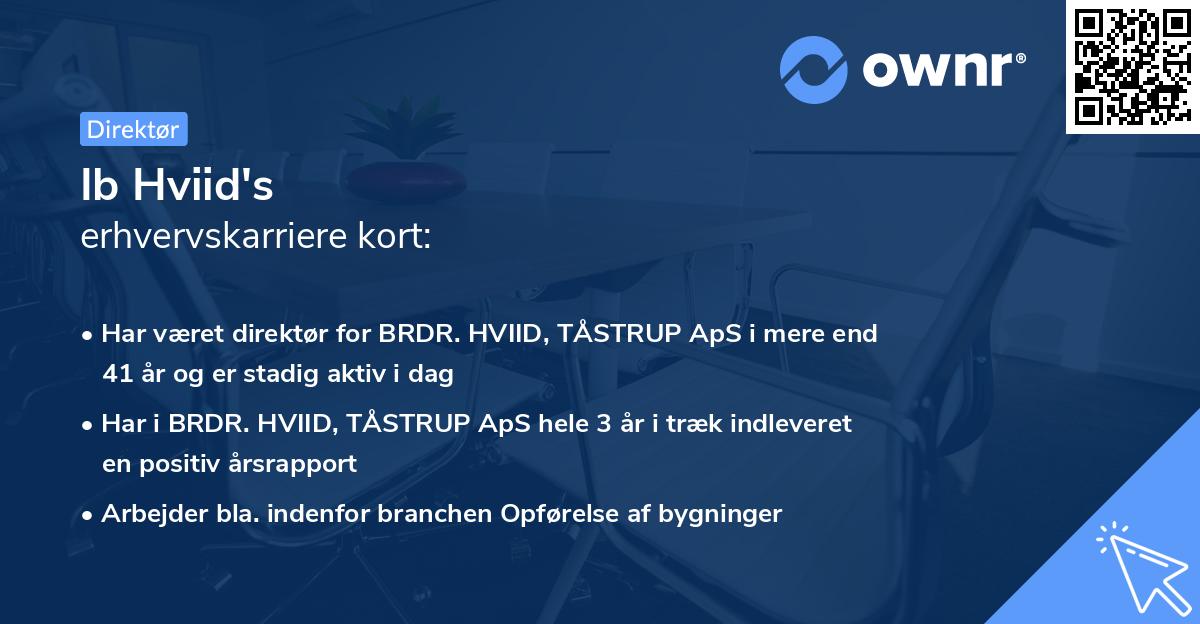 Ib Hviid's erhvervskarriere kort