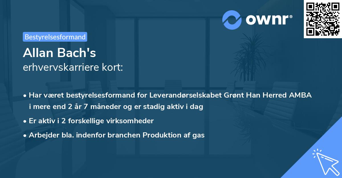 Allan Bach's erhvervskarriere kort