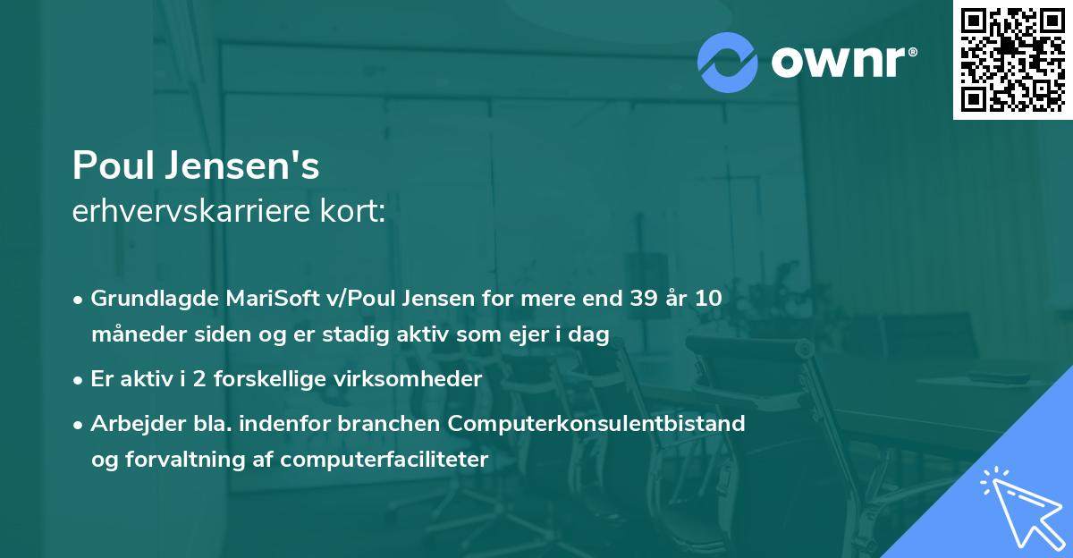 Poul Jensen's erhvervskarriere kort