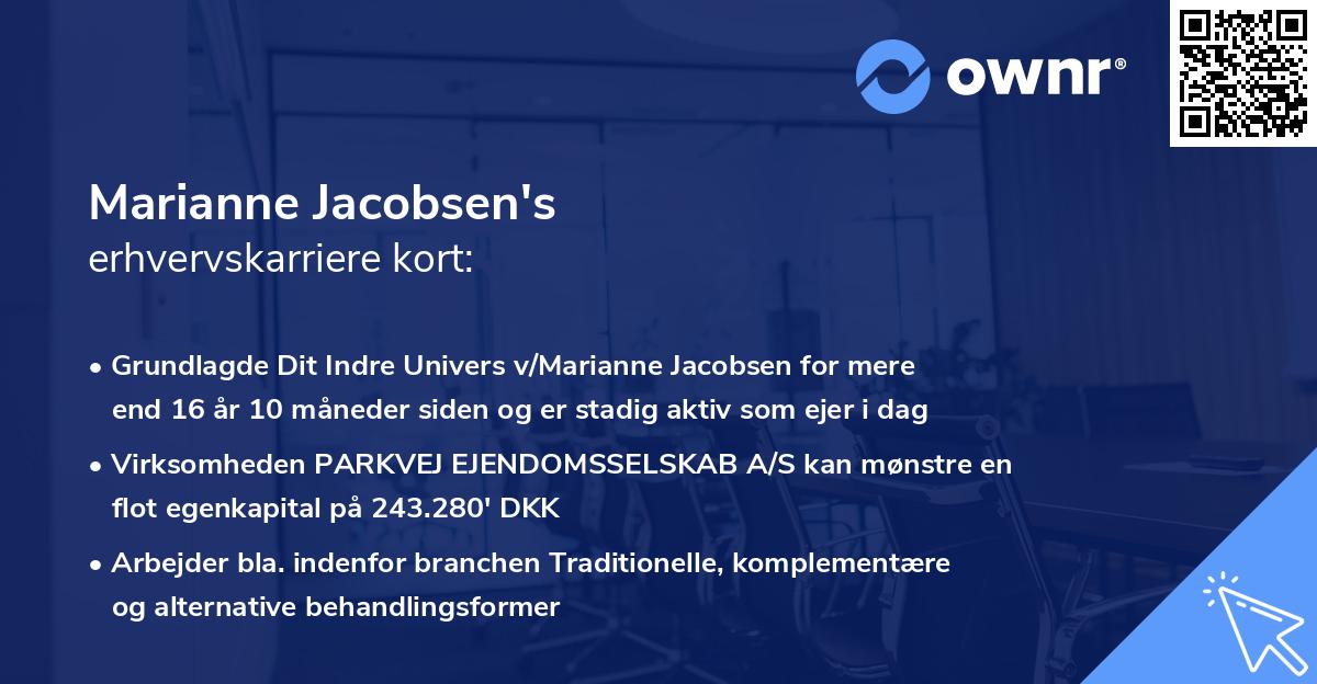 Marianne Jacobsen's erhvervskarriere kort