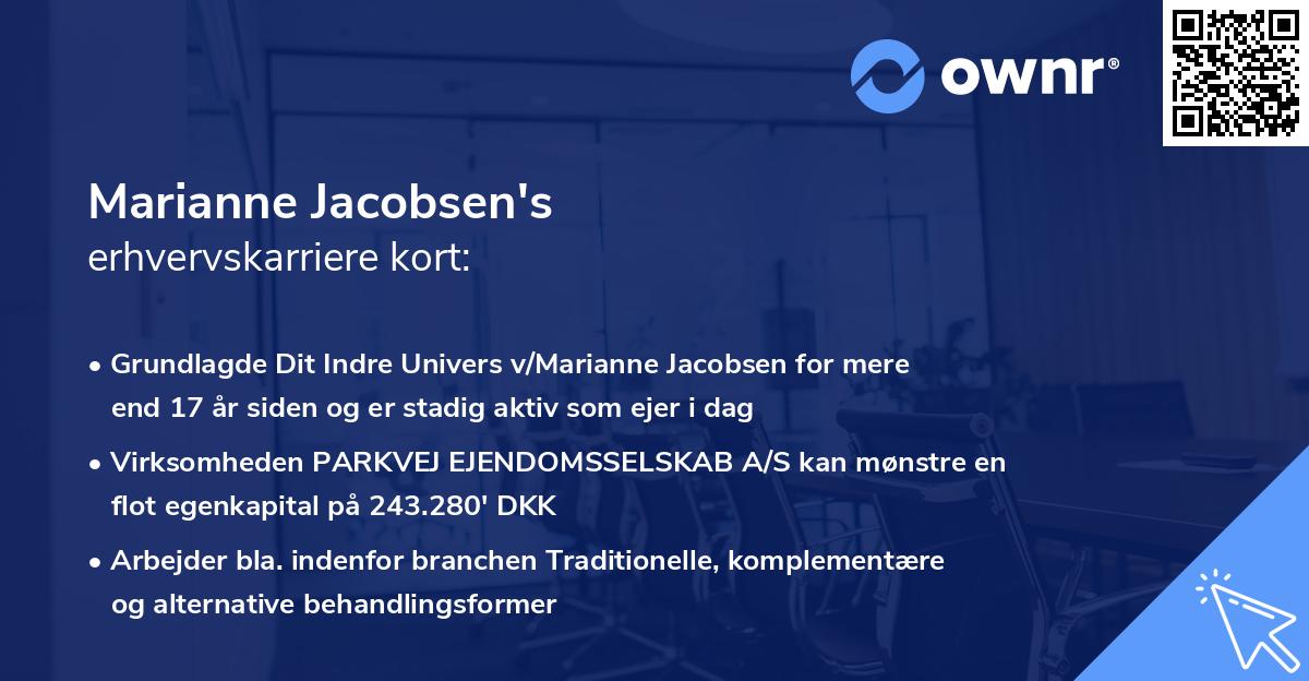 Marianne Jacobsen's erhvervskarriere kort