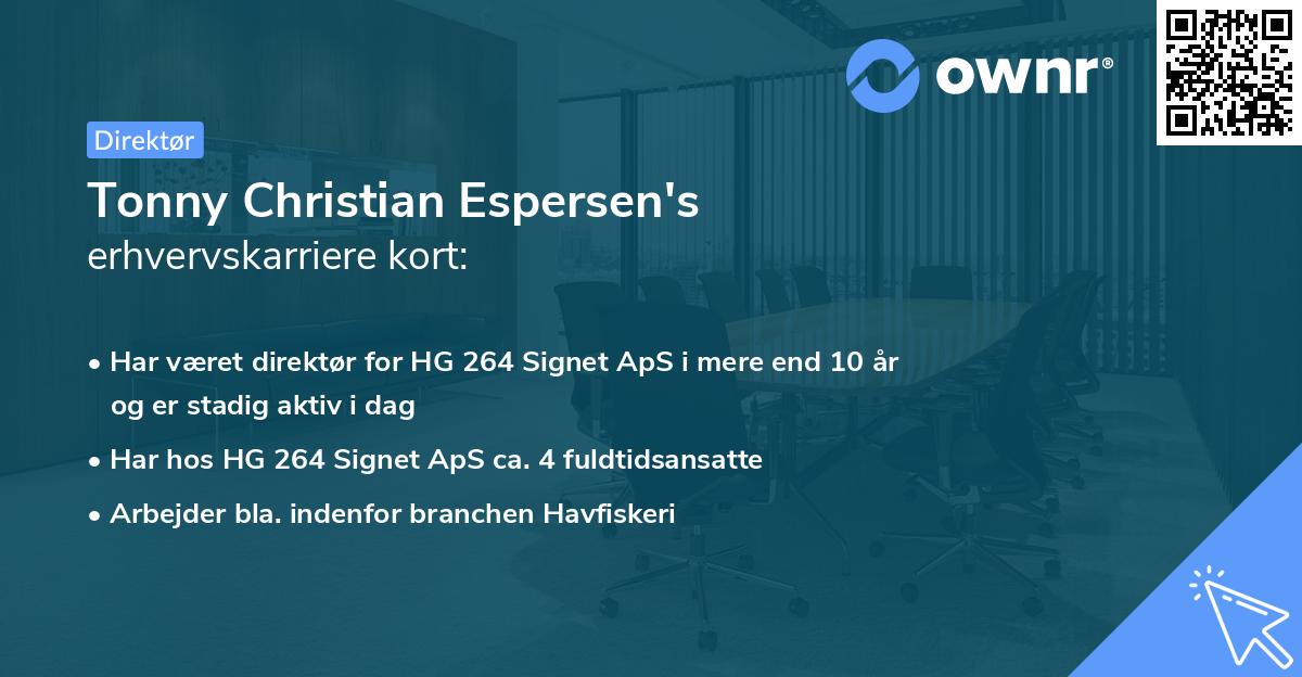 Tonny Christian Espersen's erhvervskarriere kort