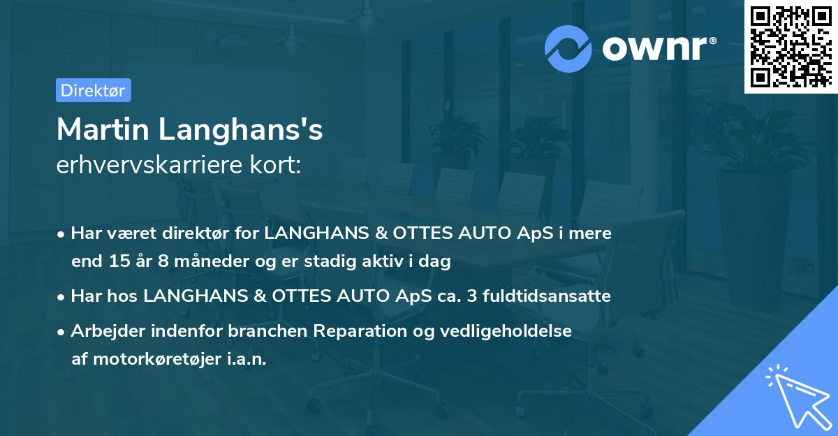 Martin Langhans's erhvervskarriere kort