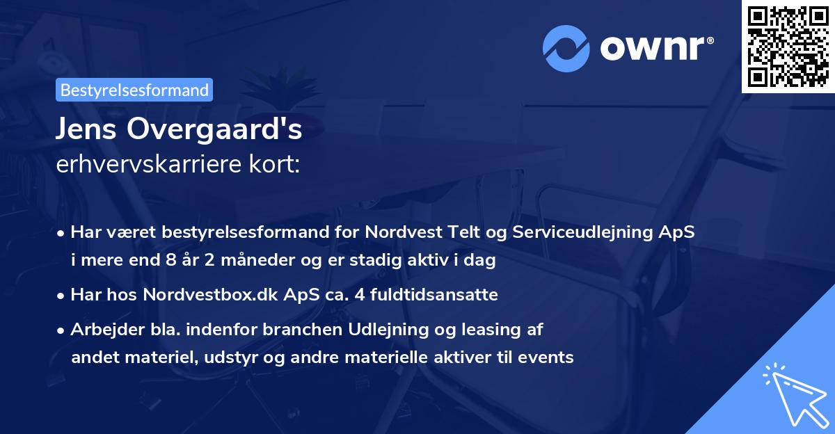 Jens Overgaard's erhvervskarriere kort
