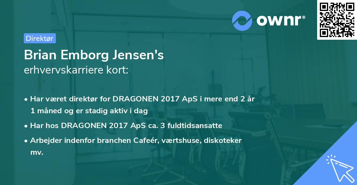 Brian Emborg Jensen's erhvervskarriere kort