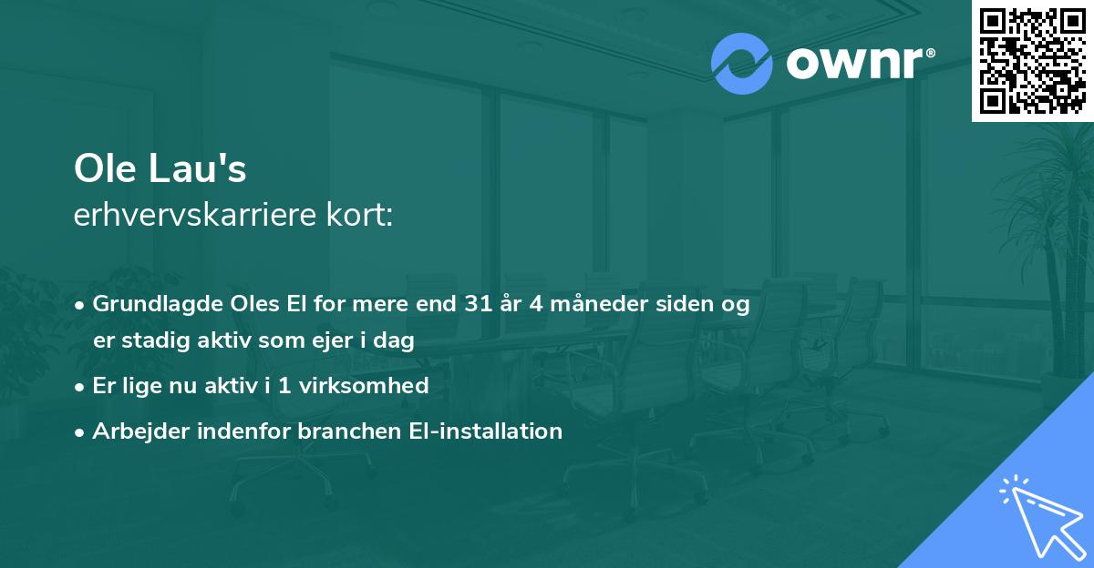 Ole Lau's erhvervskarriere kort
