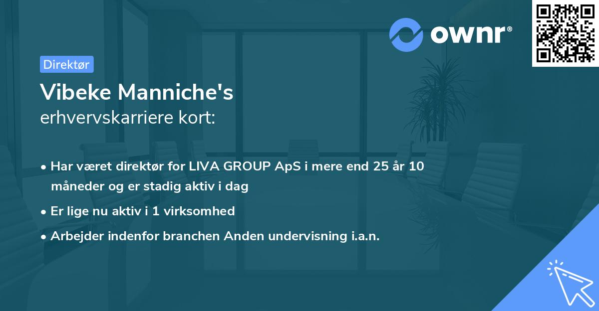 Vibeke Manniche's erhvervskarriere kort