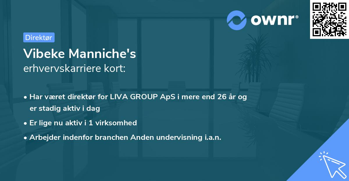 Vibeke Manniche's erhvervskarriere kort