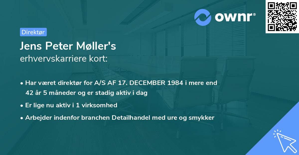 Jens Peter Møller's erhvervskarriere kort