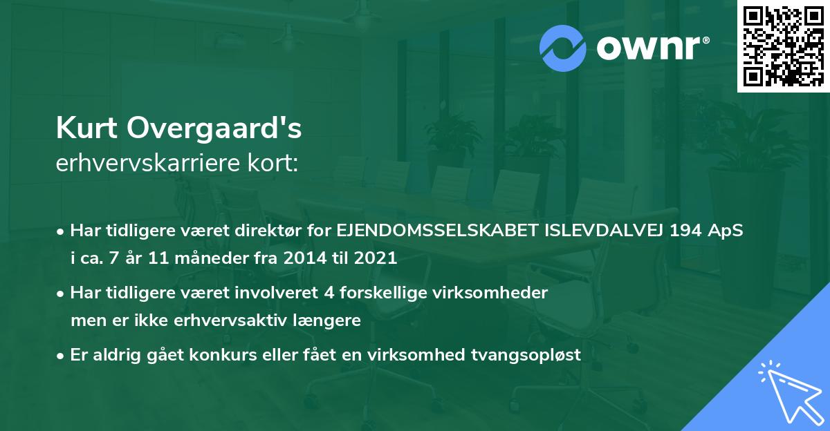 Kurt Overgaard's erhvervskarriere kort