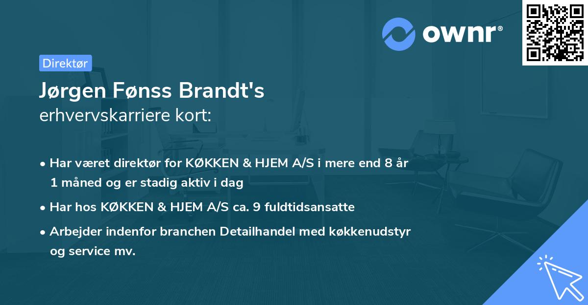Jørgen Fønss Brandt's erhvervskarriere kort