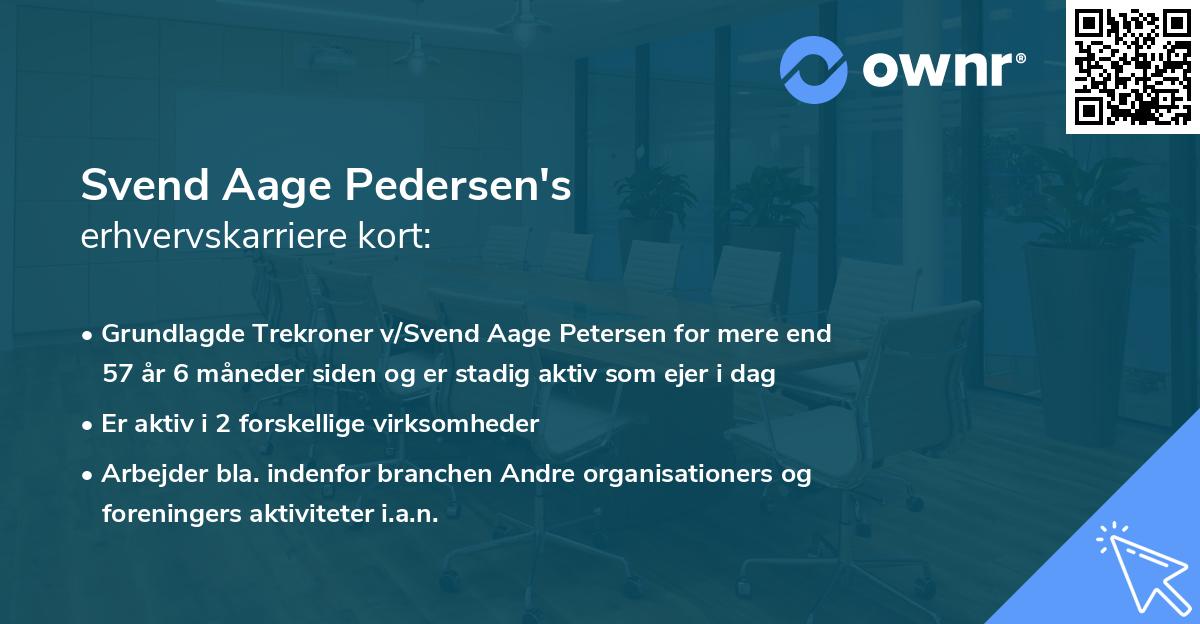 Svend Aage Pedersen's erhvervskarriere kort