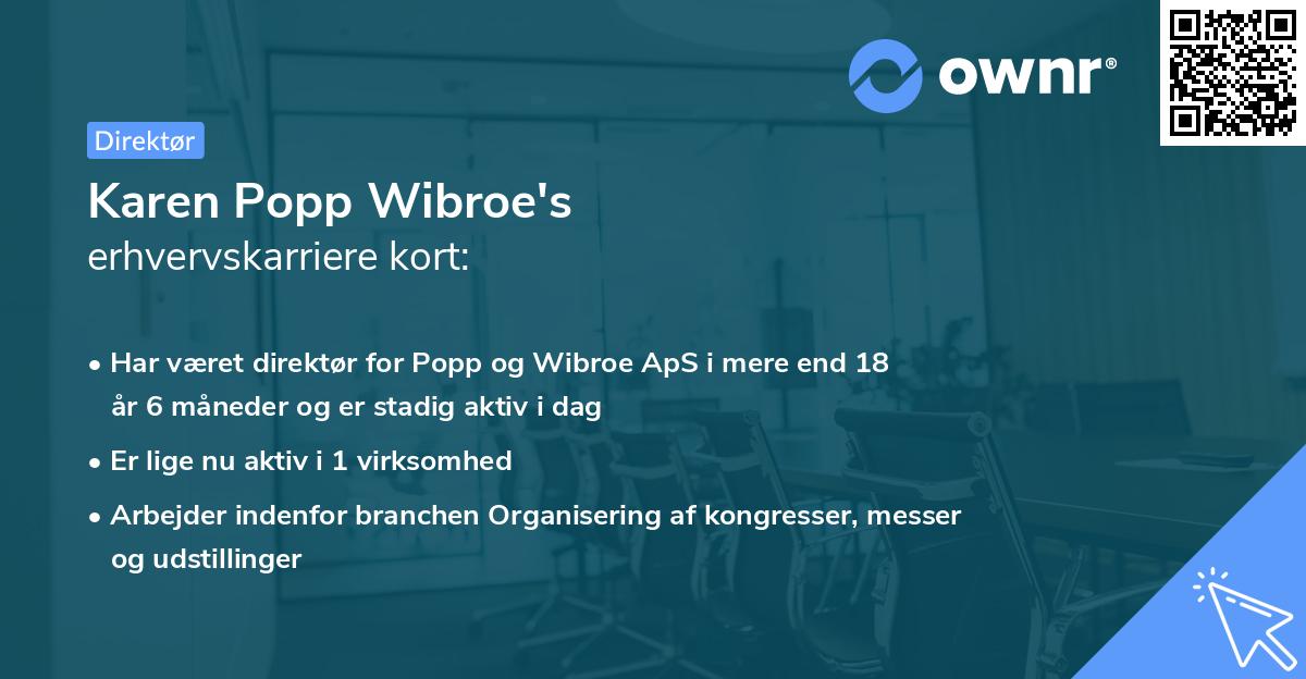 Karen Popp Wibroe's erhvervskarriere kort