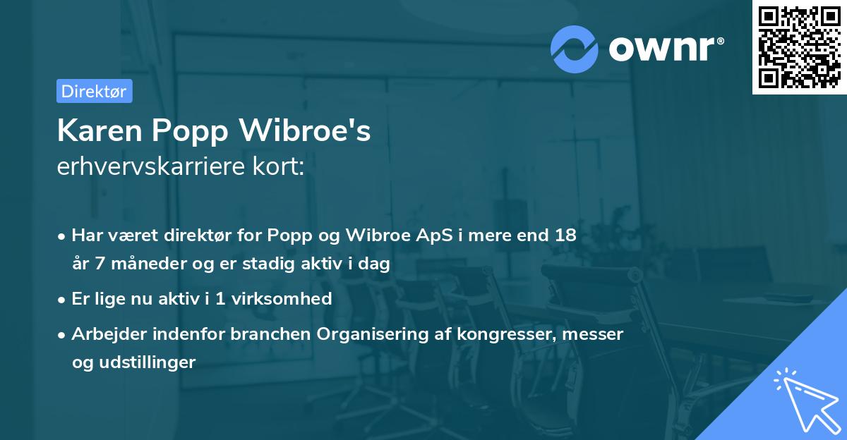 Karen Popp Wibroe's erhvervskarriere kort