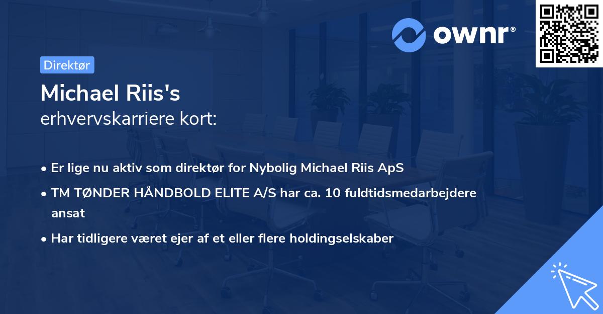 Michael Riis's erhvervskarriere kort