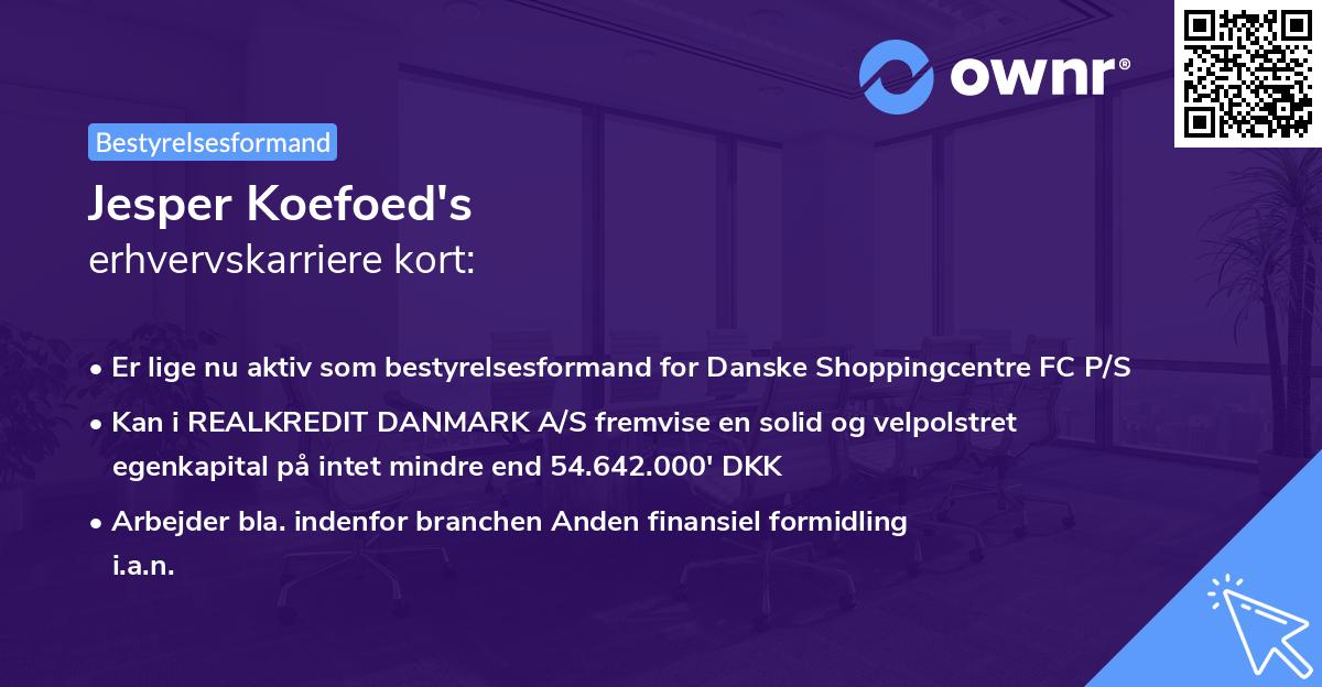 Jesper Koefoed's erhvervskarriere kort