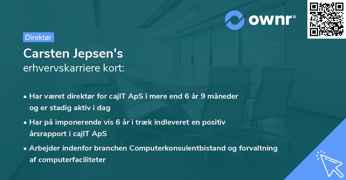 Carsten Jepsen's erhvervskarriere kort