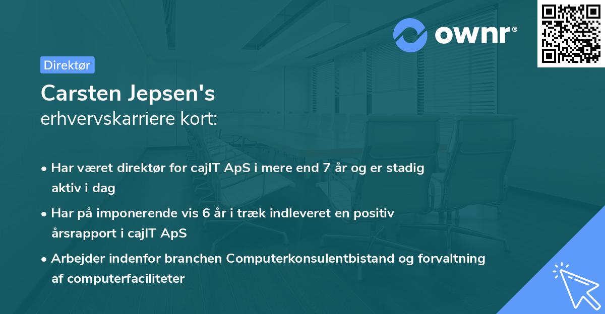 Carsten Jepsen's erhvervskarriere kort