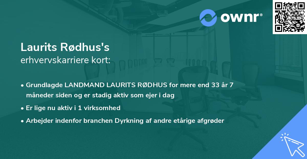 Laurits Rødhus's erhvervskarriere kort