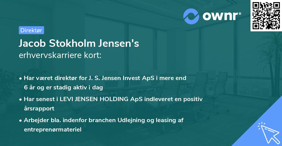 Jacob Stokholm Jensen's erhvervskarriere kort