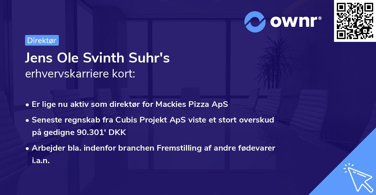 Jens Ole Svinth Suhr's erhvervskarriere kort
