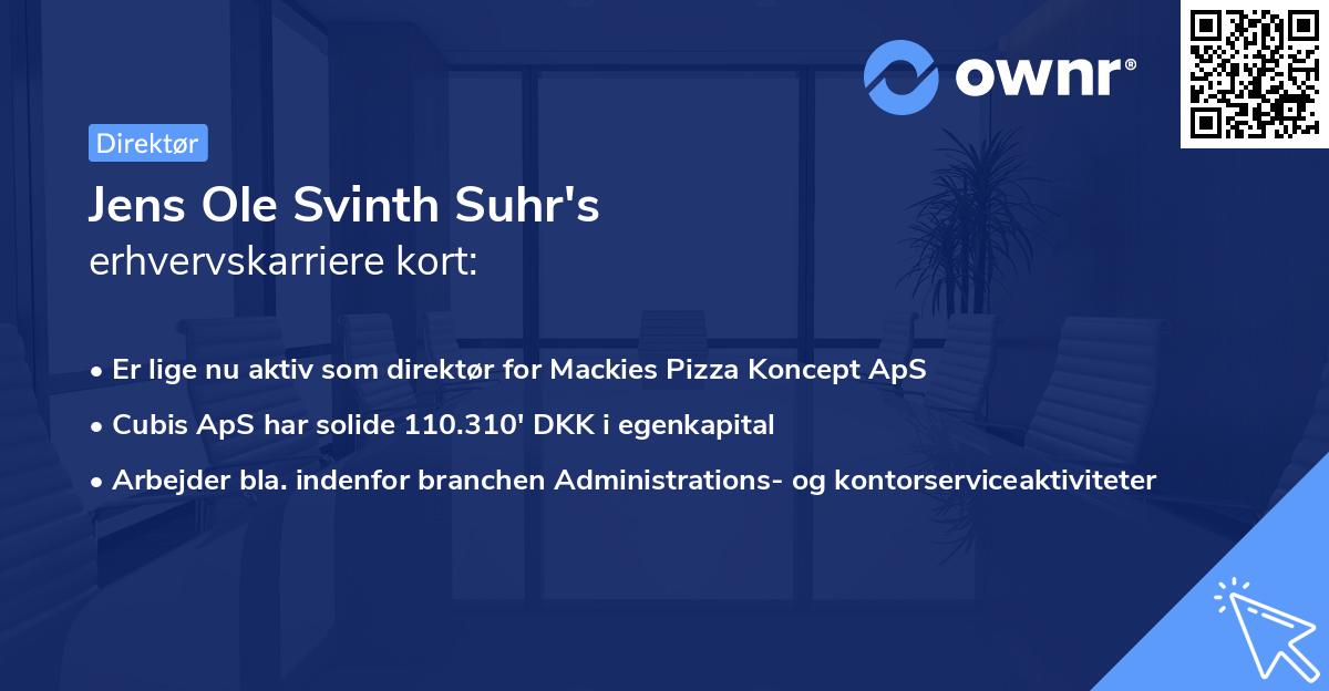 Jens Ole Svinth Suhr's erhvervskarriere kort
