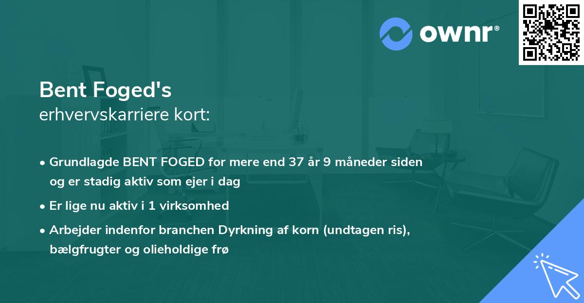 Bent Foged's erhvervskarriere kort