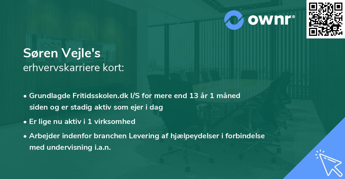 Søren Vejle's erhvervskarriere kort