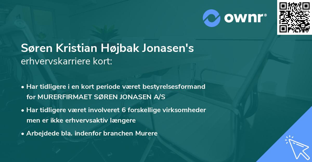 Søren Kristian Højbak Jonasen's erhvervskarriere kort