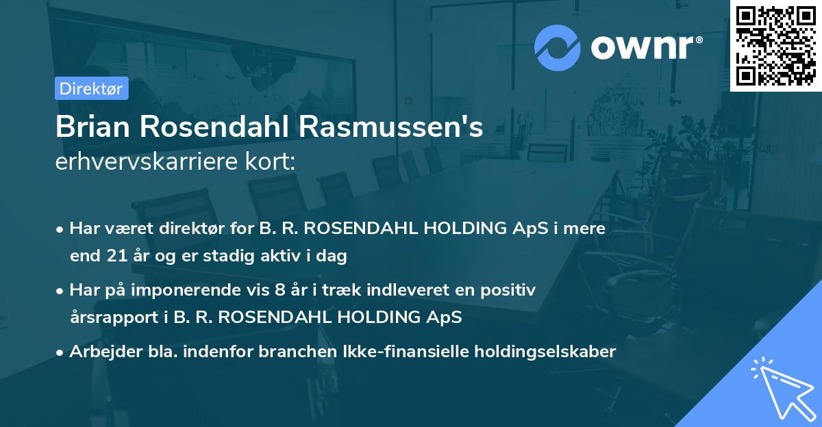 Brian Rosendahl Rasmussen's erhvervskarriere kort
