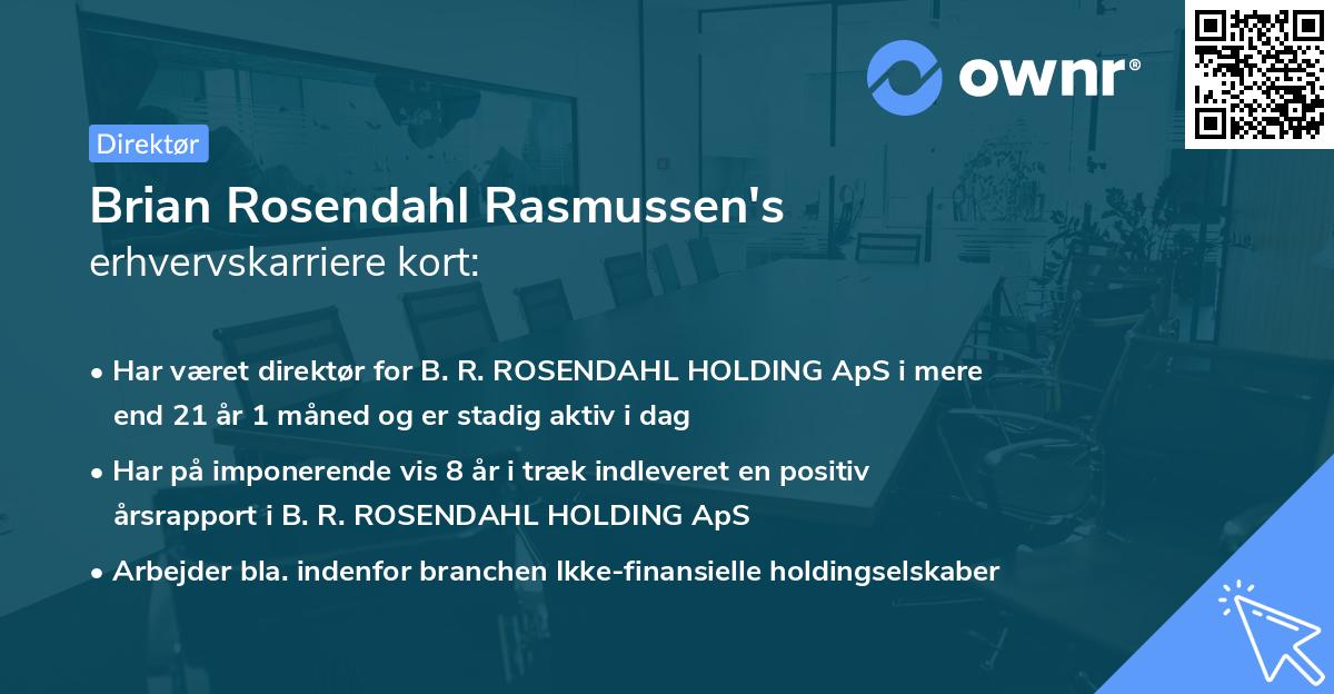 Brian Rosendahl Rasmussen's erhvervskarriere kort
