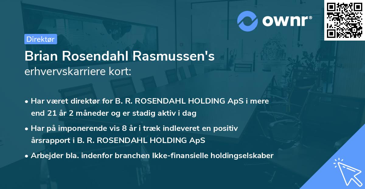 Brian Rosendahl Rasmussen's erhvervskarriere kort