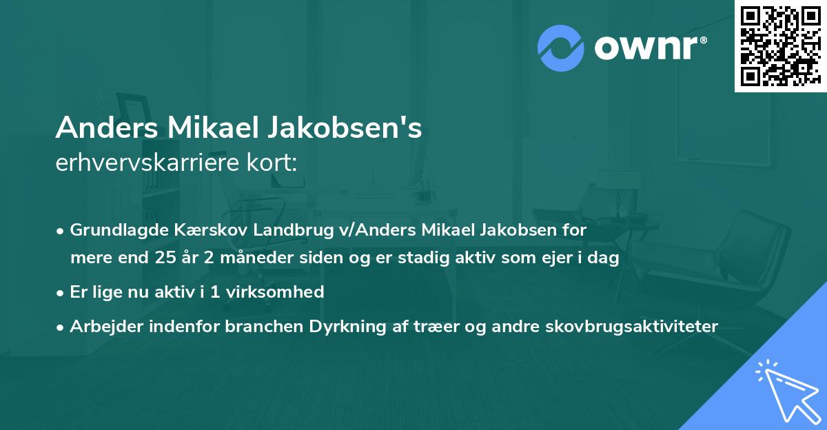 Anders Mikael Jakobsen's erhvervskarriere kort