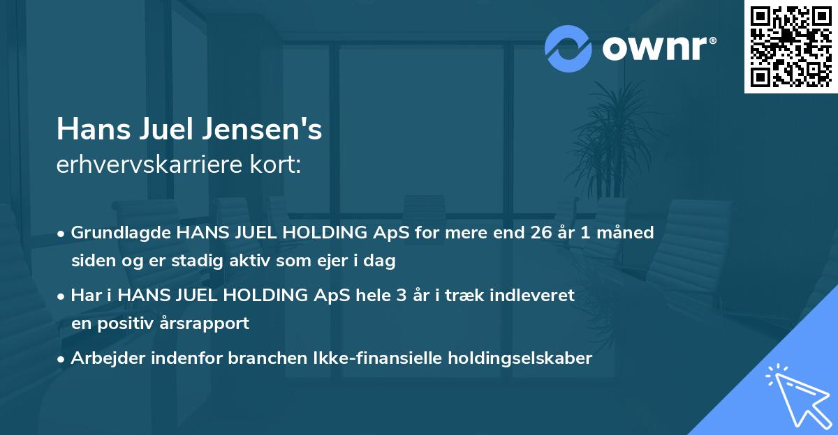 Hans Juel Jensen's erhvervskarriere kort