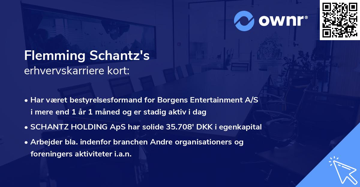Flemming Schantz's erhvervskarriere kort