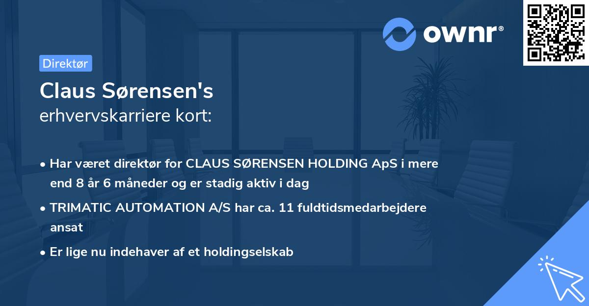 Claus Sørensen's erhvervskarriere kort
