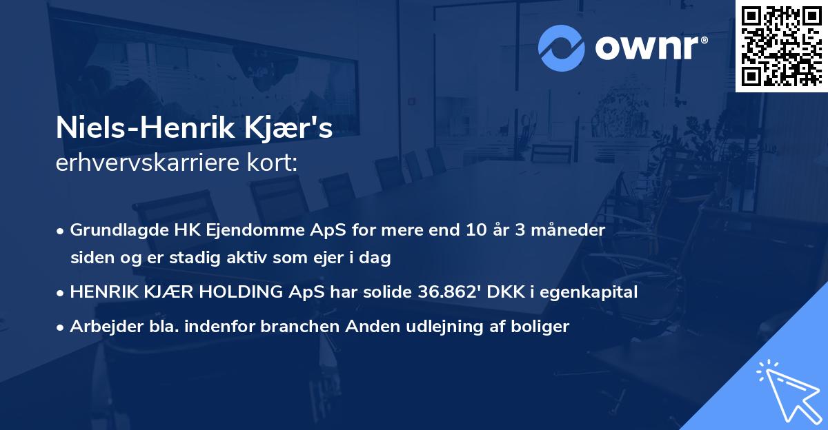 Niels-Henrik Kjær's erhvervskarriere kort