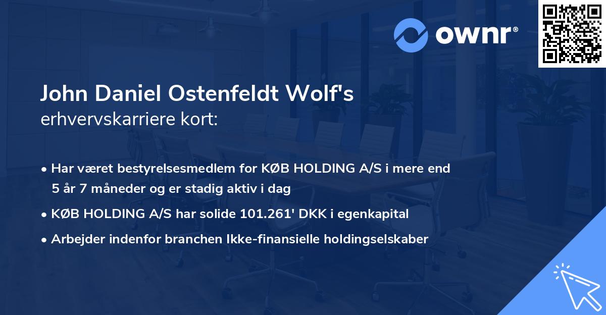 John Daniel Ostenfeldt Wolf's erhvervskarriere kort