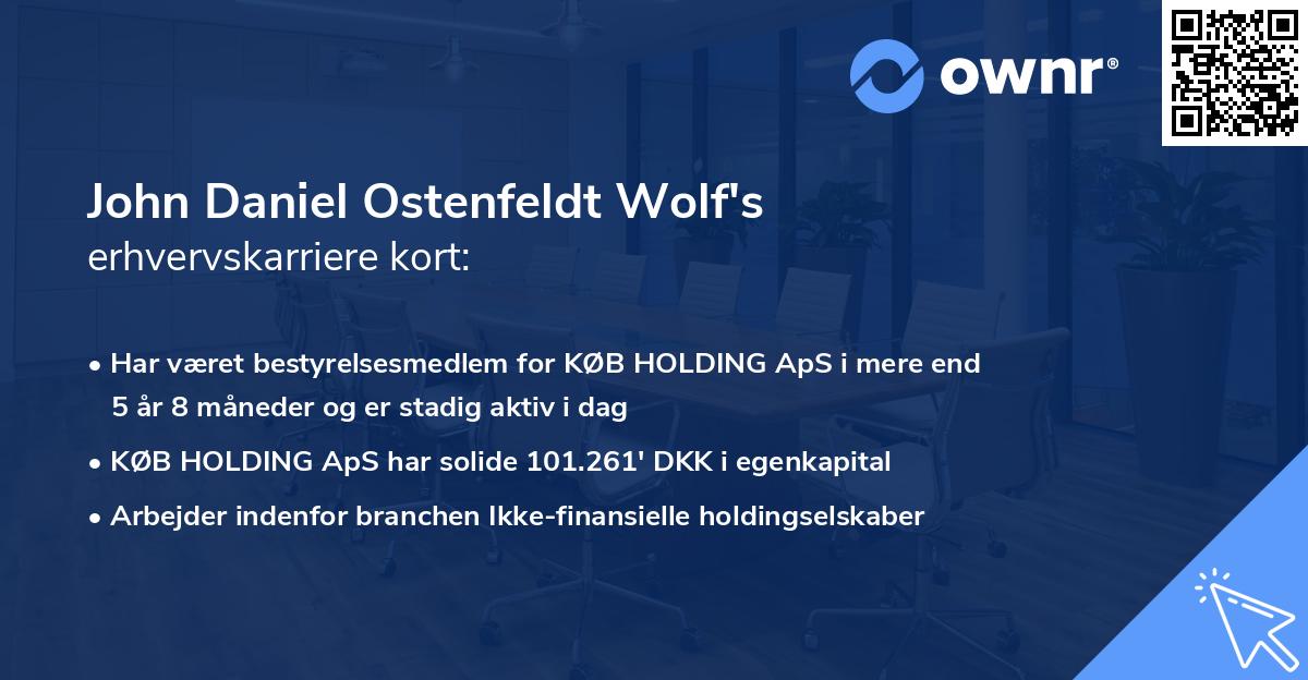 John Daniel Ostenfeldt Wolf's erhvervskarriere kort