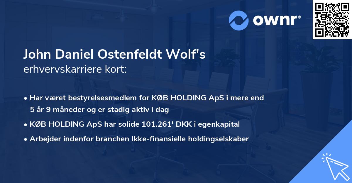 John Daniel Ostenfeldt Wolf's erhvervskarriere kort