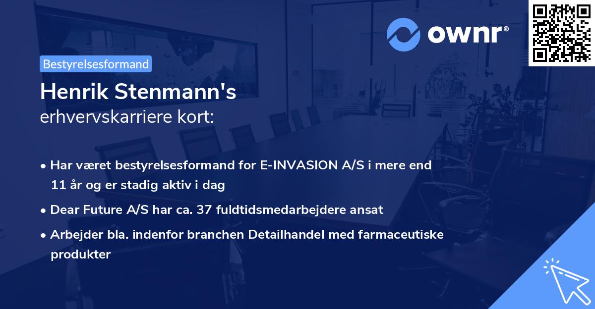 Henrik Stenmann's erhvervskarriere kort