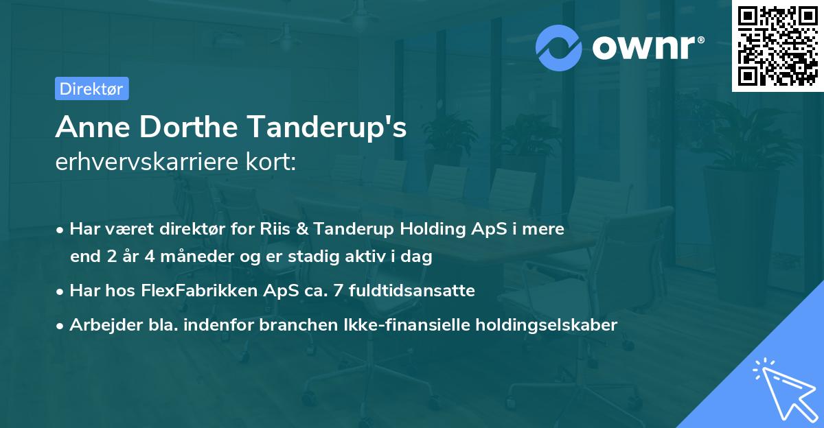 Anne Dorthe Tanderup's erhvervskarriere kort
