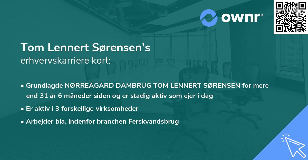 Tom Lennert Sørensen's erhvervskarriere kort