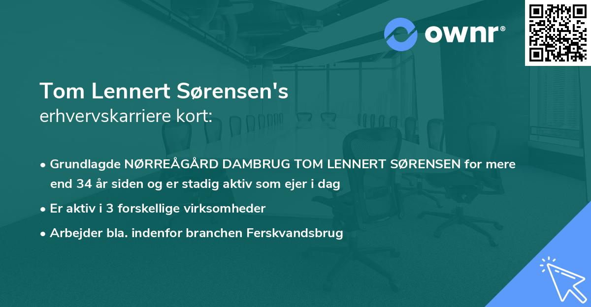 Tom Lennert Sørensen's erhvervskarriere kort