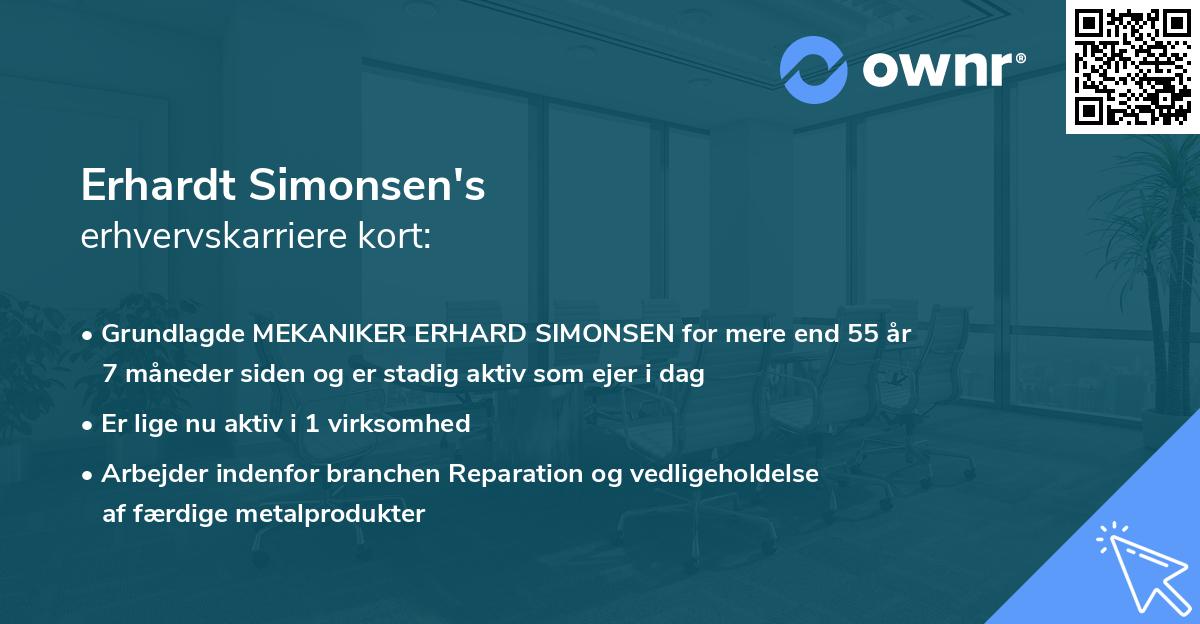 Erhardt Simonsen's erhvervskarriere kort