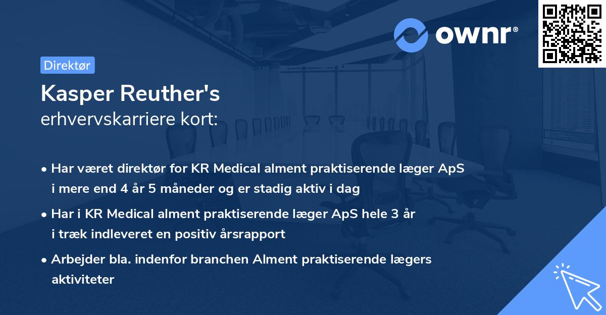 Kasper Reuther's erhvervskarriere kort