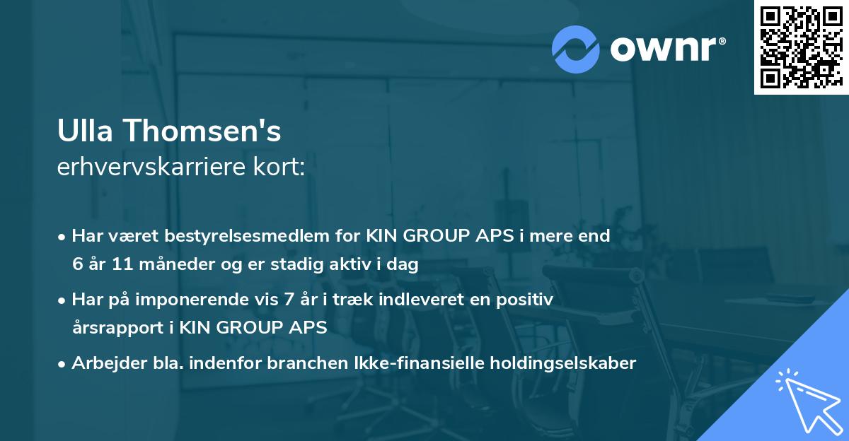 Ulla Thomsen's erhvervskarriere kort