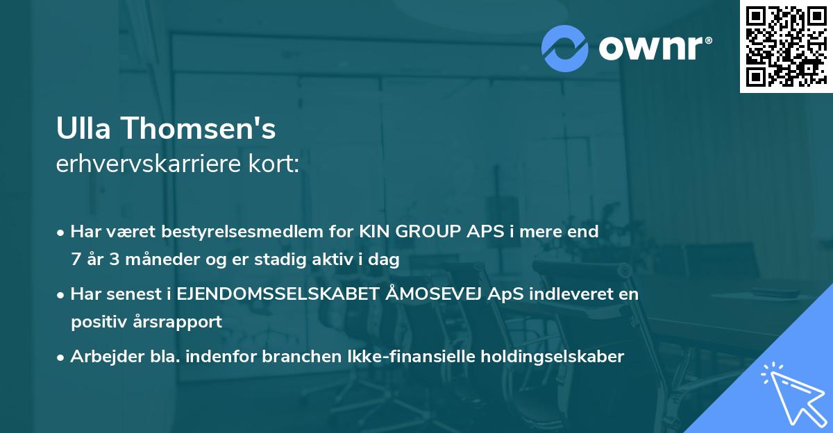 Ulla Thomsen's erhvervskarriere kort