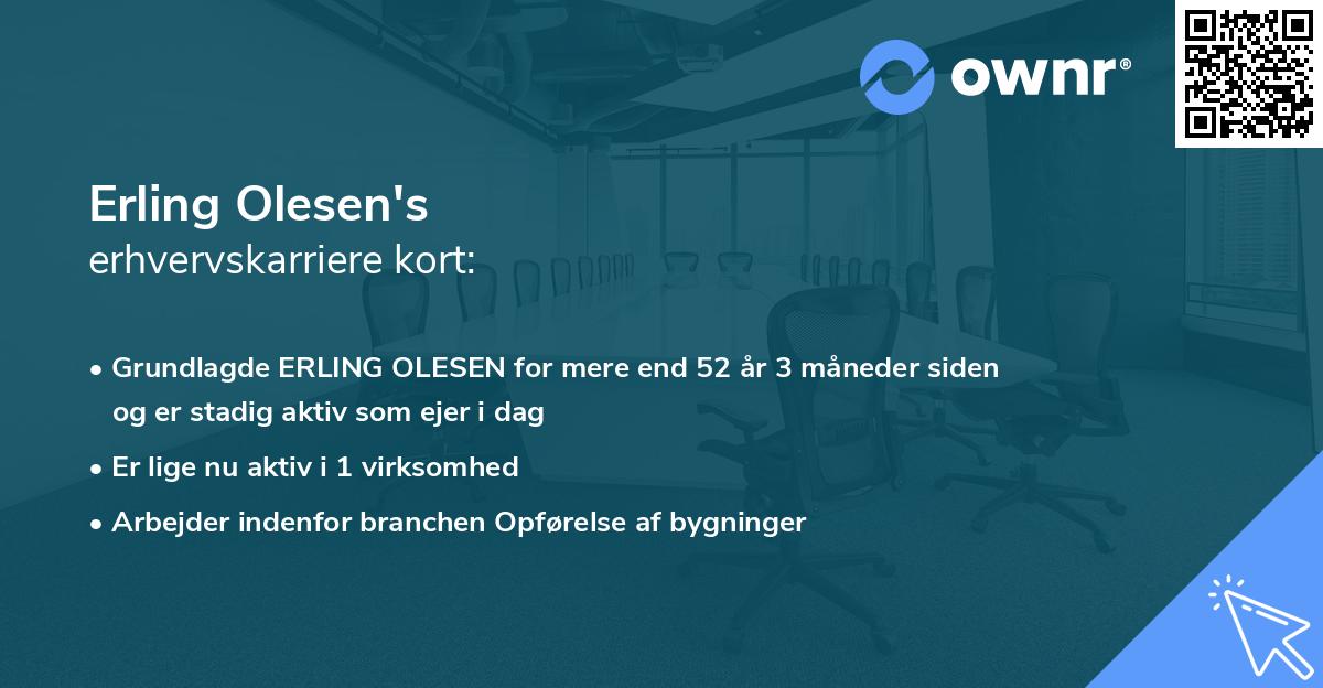 Erling Olesen's erhvervskarriere kort