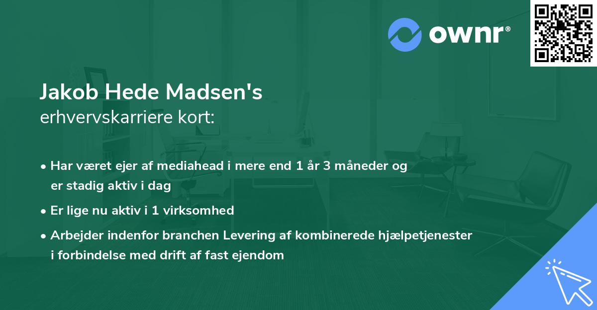 Jakob Hede Madsen's erhvervskarriere kort